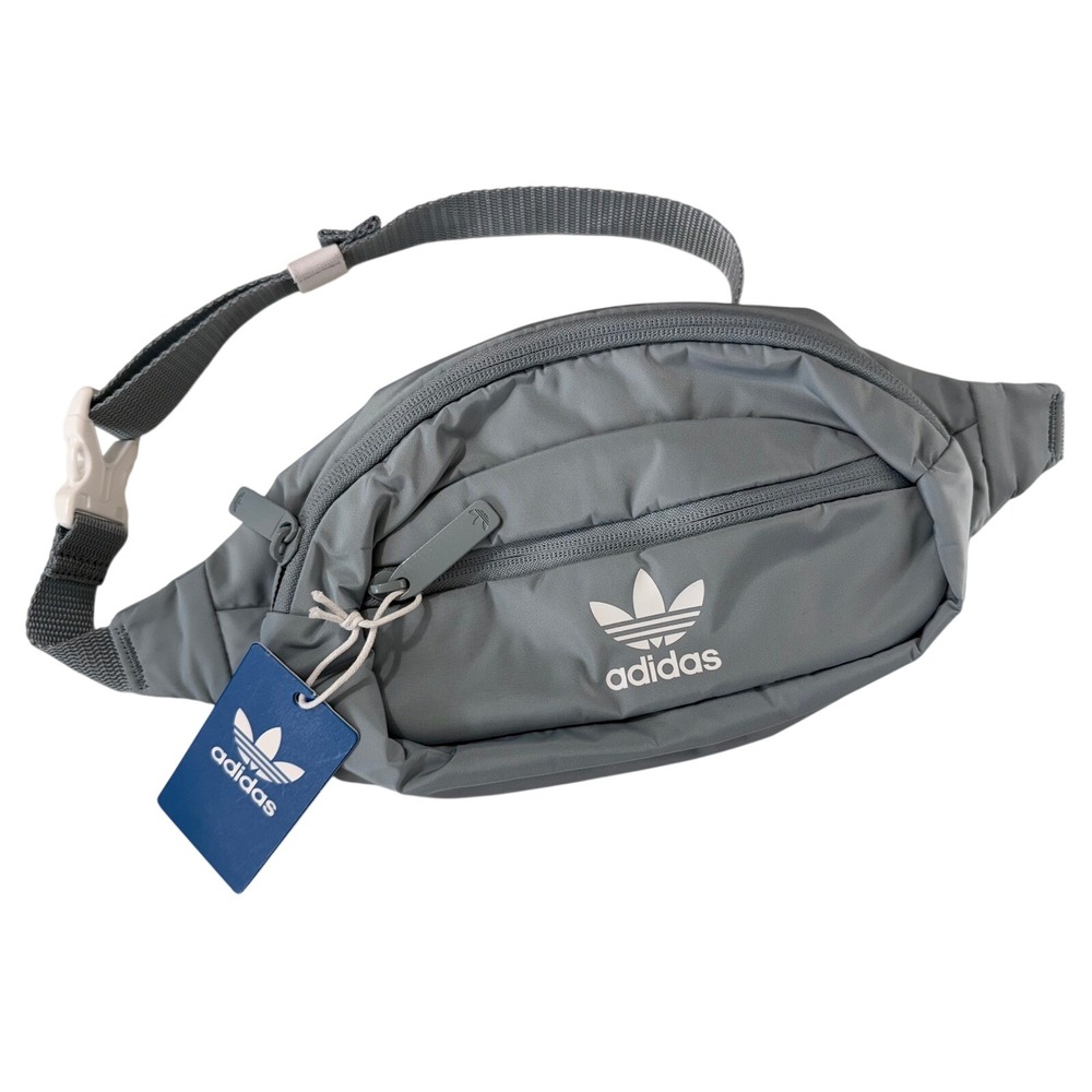 Adidas Originals Waist Bag Fanny Pack Grey Blue Trefoil Logo Adjustable‎ NEW